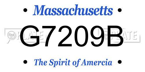 G7209B Massachusetts License Plate