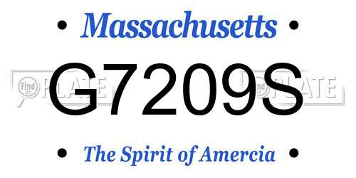 G7209S Massachusetts License Plate