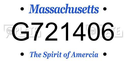 G721406 Massachusetts License Plate