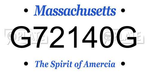 G72140G Massachusetts License Plate