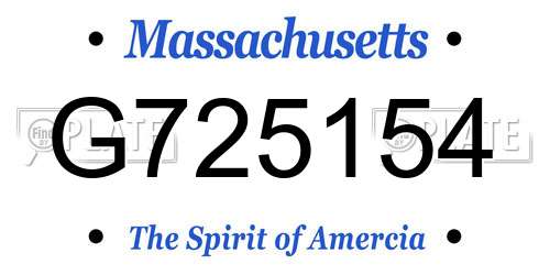G725154 Massachusetts License Plate