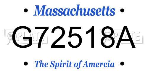 G72518A Massachusetts License Plate
