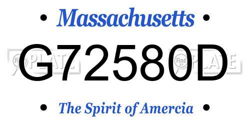 G72580D Massachusetts License Plate