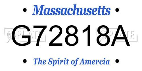 G72818A Massachusetts License Plate