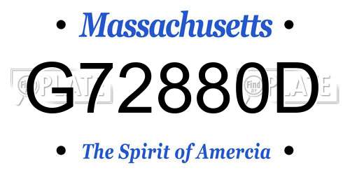 G72880D Massachusetts License Plate