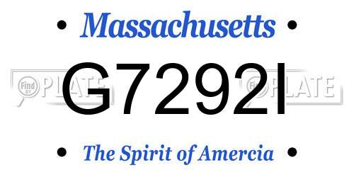 G7292I Massachusetts License Plate