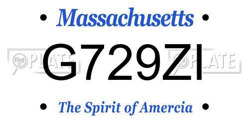 G729ZI Massachusetts License Plate