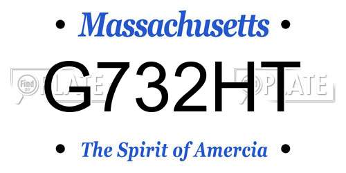 G732HT Massachusetts License Plate