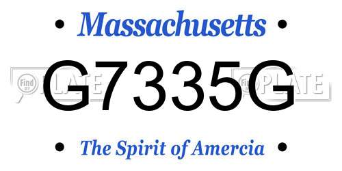 G7335G Massachusetts License Plate
