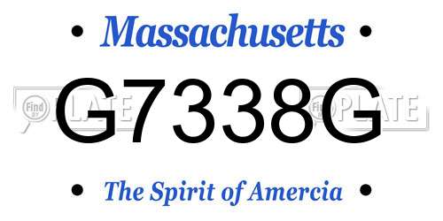 G7338G Massachusetts License Plate