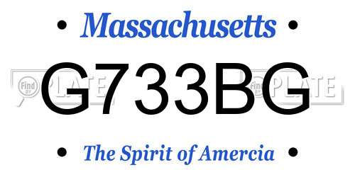 G733BG Massachusetts License Plate