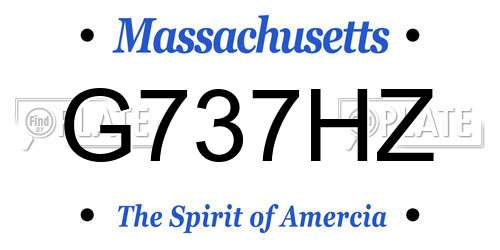 G737HZ Massachusetts License Plate