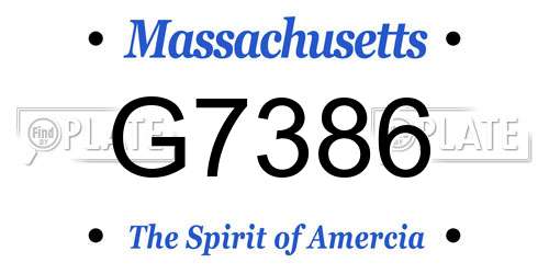 G7386 Massachusetts License Plate