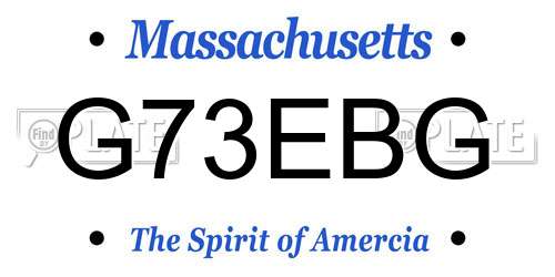 G73EBG Massachusetts License Plate