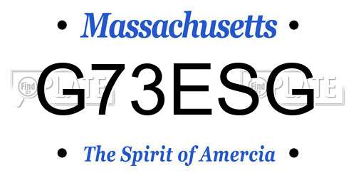 G73ESG Massachusetts License Plate
