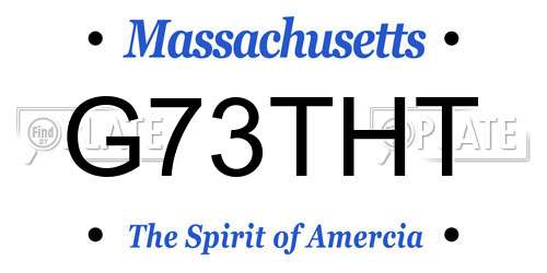 G73THT Massachusetts License Plate