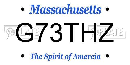 G73THZ Massachusetts License Plate