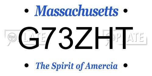 G73ZHT Massachusetts License Plate