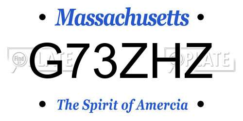 G73ZHZ Massachusetts License Plate