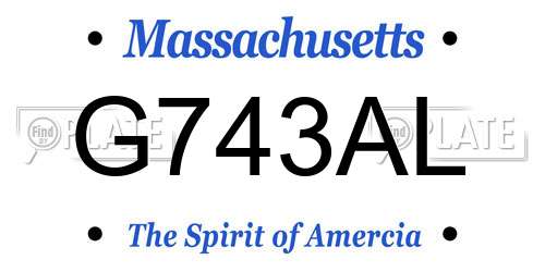 G743AL Massachusetts License Plate