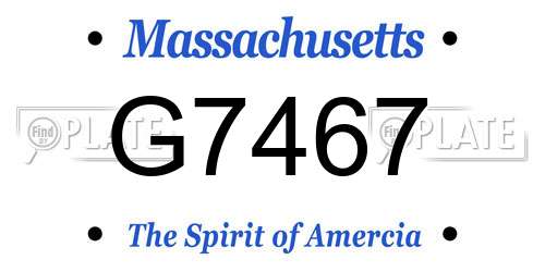 G7467 Massachusetts License Plate