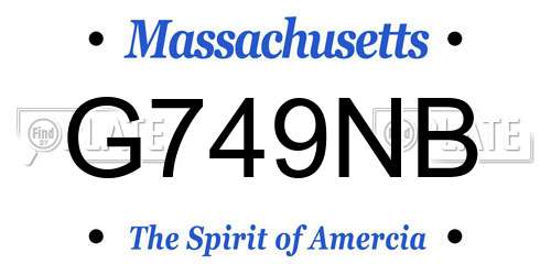 G749NB Massachusetts License Plate