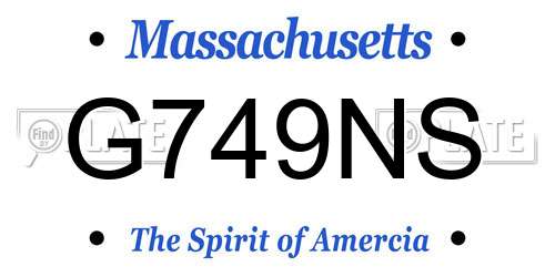 G749NS Massachusetts License Plate