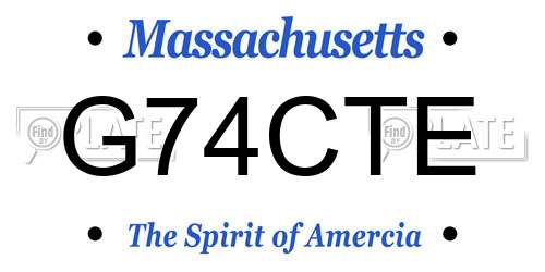 G74CTE Massachusetts License Plate