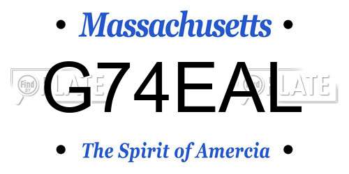 G74EAL Massachusetts License Plate