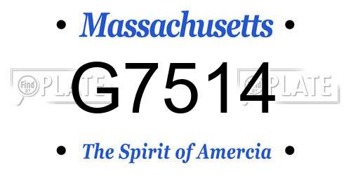 G7514 Massachusetts License Plate