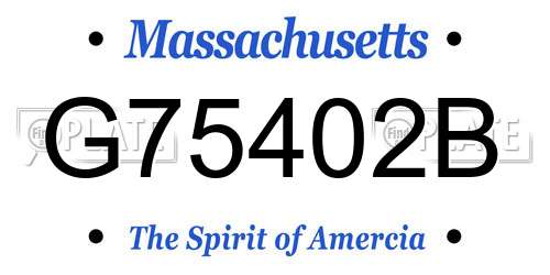G75402B Massachusetts License Plate