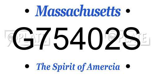 G75402S Massachusetts License Plate