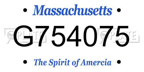 G754075 Massachusetts License Plate