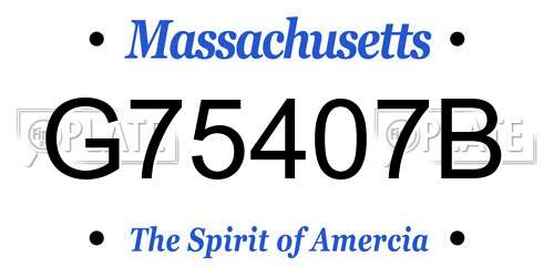 G75407B Massachusetts License Plate