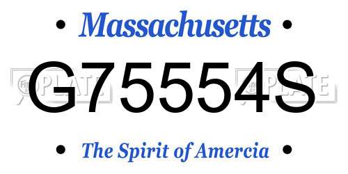 G75554S Massachusetts License Plate