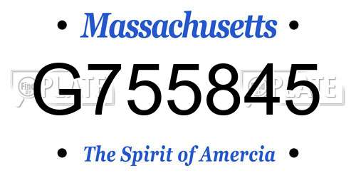 G755845 Massachusetts License Plate
