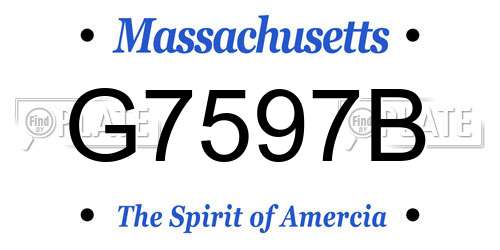 G7597B Massachusetts License Plate
