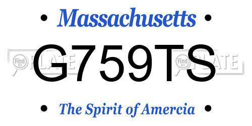 G759TS Massachusetts License Plate
