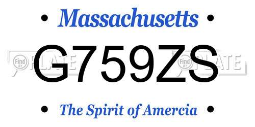 G759ZS Massachusetts License Plate