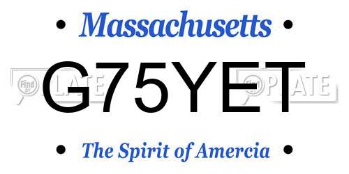 G75YET Massachusetts License Plate