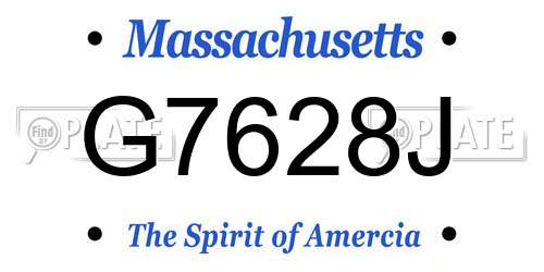 G7628J Massachusetts License Plate