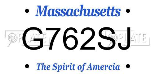 G762SJ Massachusetts License Plate