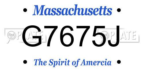 G7675J Massachusetts License Plate