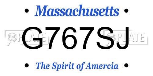 G767SJ Massachusetts License Plate
