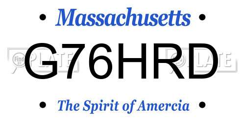 G76HRD Massachusetts License Plate