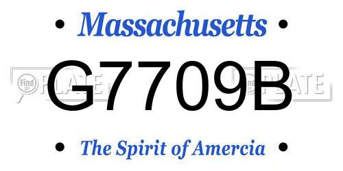 G7709B Massachusetts License Plate
