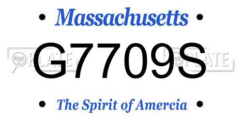 G7709S Massachusetts License Plate
