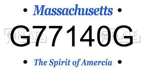 G77140G Massachusetts License Plate