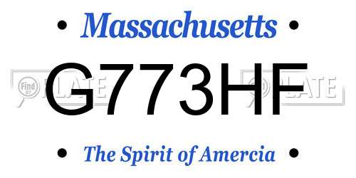 G773HF Massachusetts License Plate