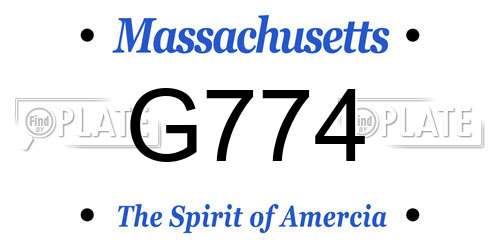 G774 Massachusetts License Plate